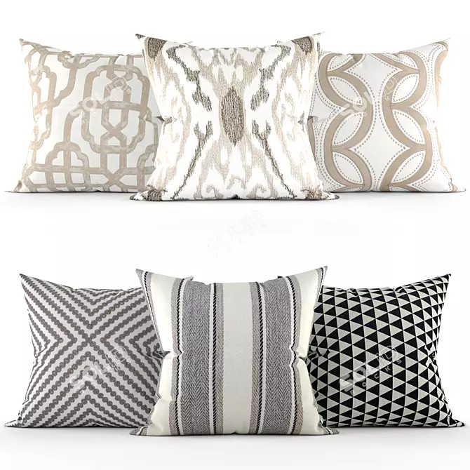 Elegant Cushion Collection 3D model image 1