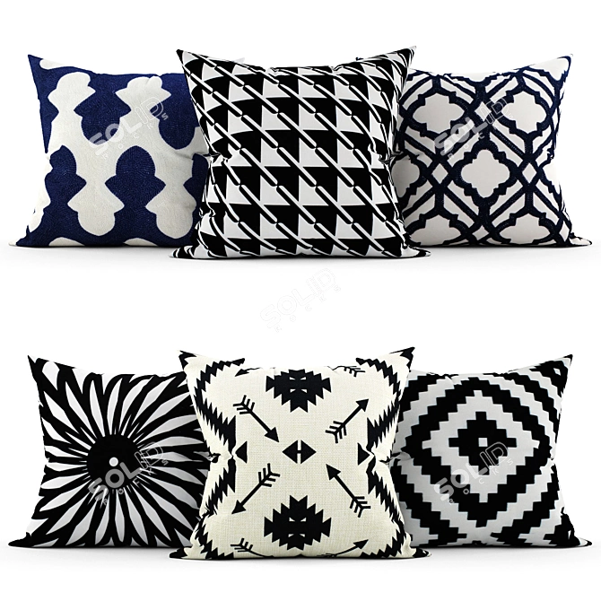 Elegant Home Accents: Decorative Pillows 3D model image 1