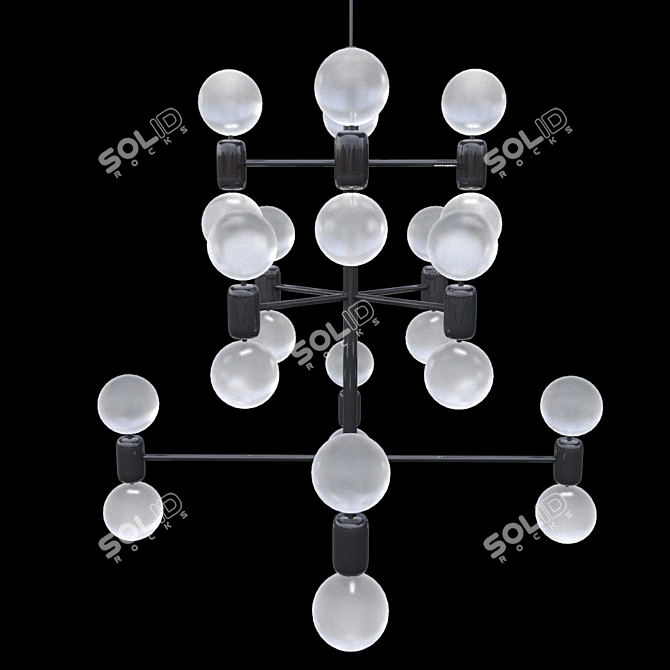 Sleek Modern Chandelier 3D model image 1