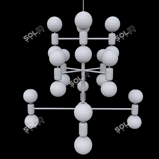 Sleek Modern Chandelier 3D model image 2