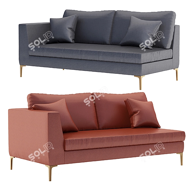 Luxurious Velvet Edlyn Right 3D model image 1