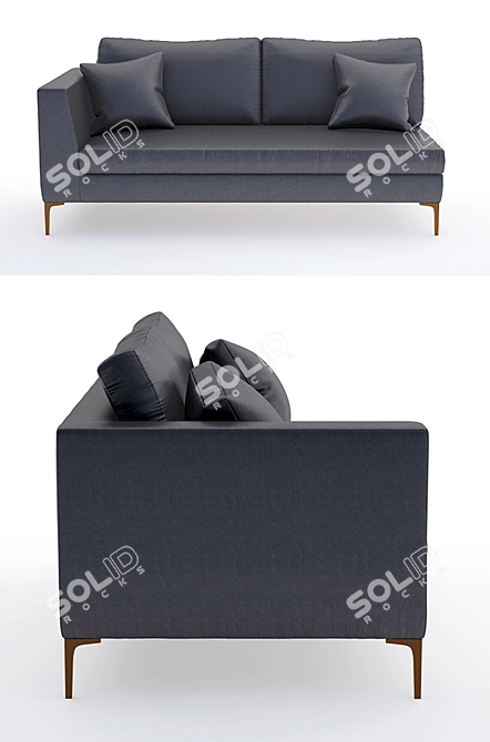 Luxurious Velvet Edlyn Right 3D model image 2