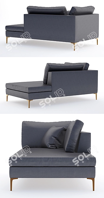 Luxury Velvet Edlyn Sectional 3D model image 2