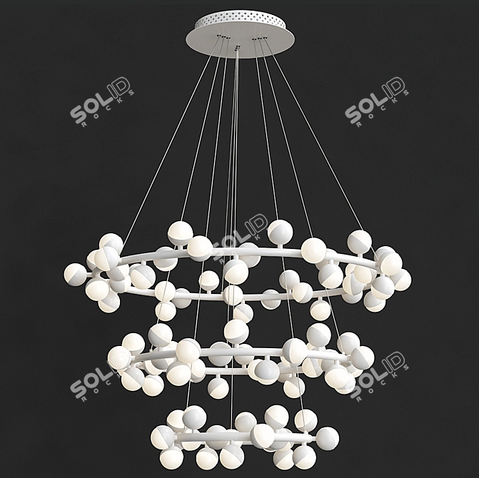 Sleek Modern White Pendant Lights 3D model image 1