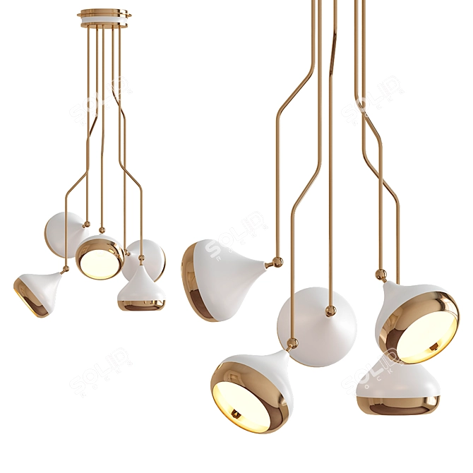 Elegant Hanna Suspension Light 3D model image 1