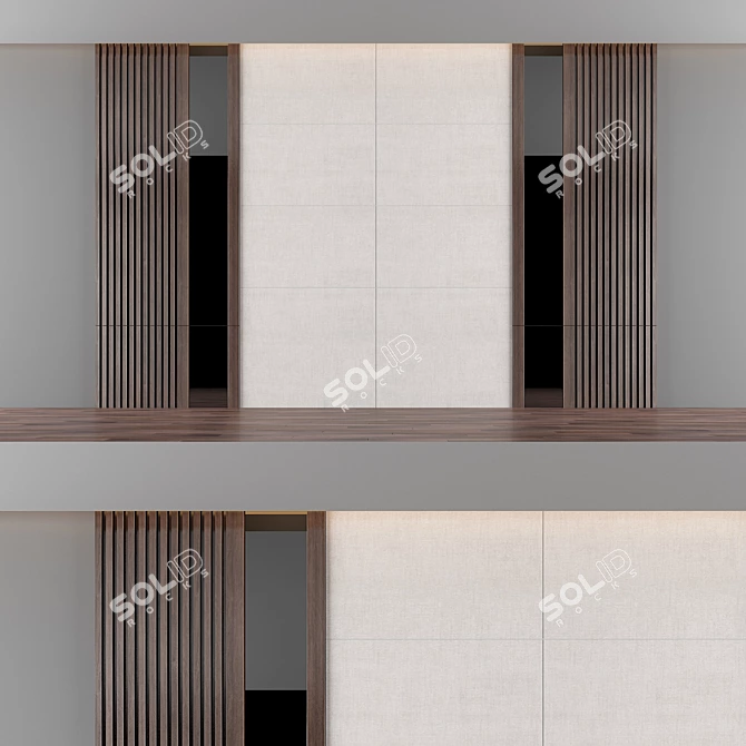 Wooden Panel with Fabric Cover 3D model image 1