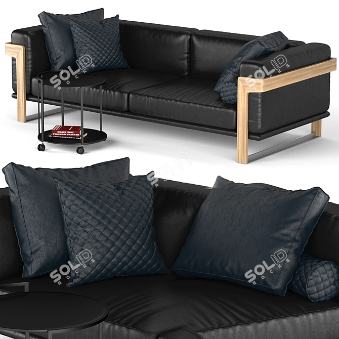 Elegant Galileo Coffee Table & Sofa 3D model image 1