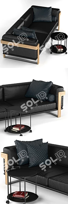 Elegant Galileo Coffee Table & Sofa 3D model image 2