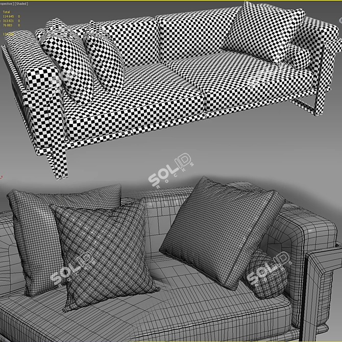 Elegant Galileo Coffee Table & Sofa 3D model image 3