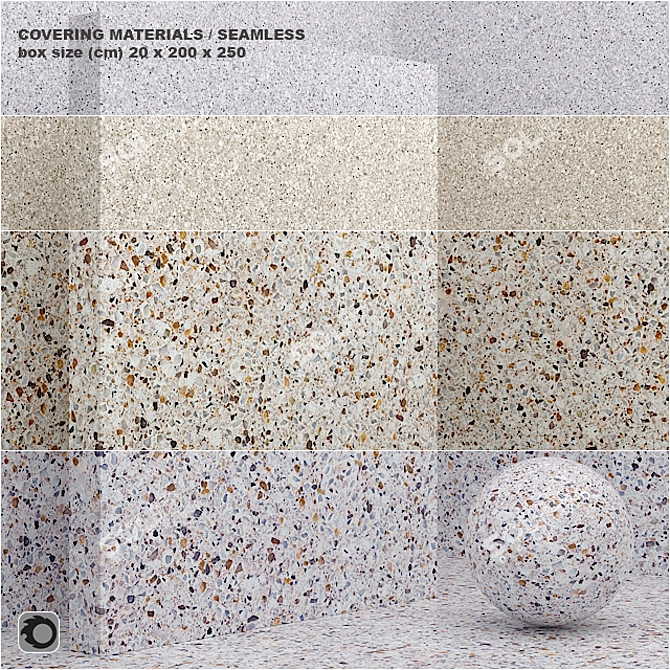 Title: Seamless Stone & Quartz Coating Set 3D model image 1