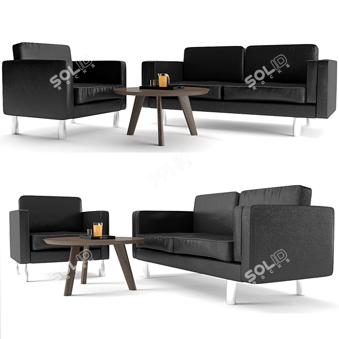 HJM 24 Sofa - Modern Comfort for Your Home 3D model image 1