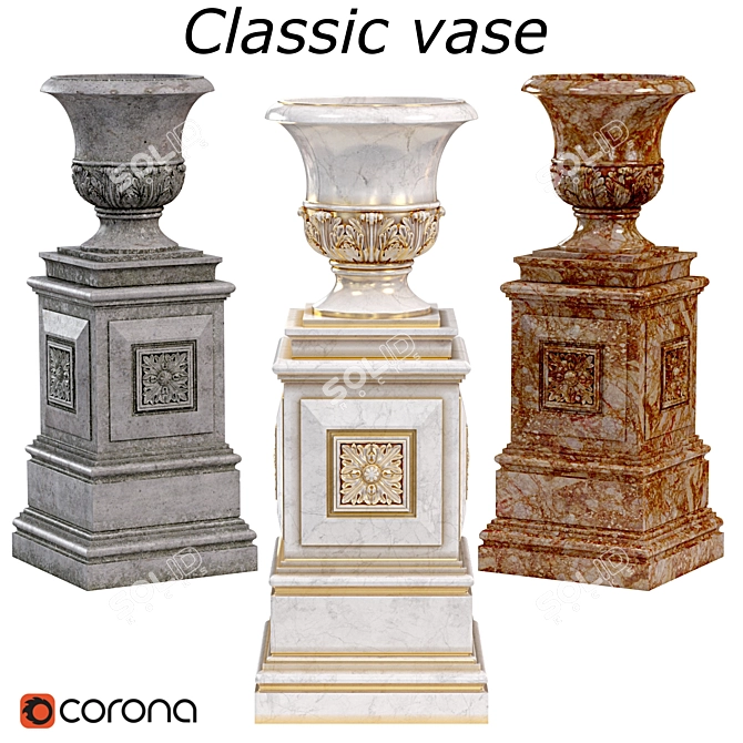 Elegant Resin Vase - 2014 Classic Design 3D model image 1