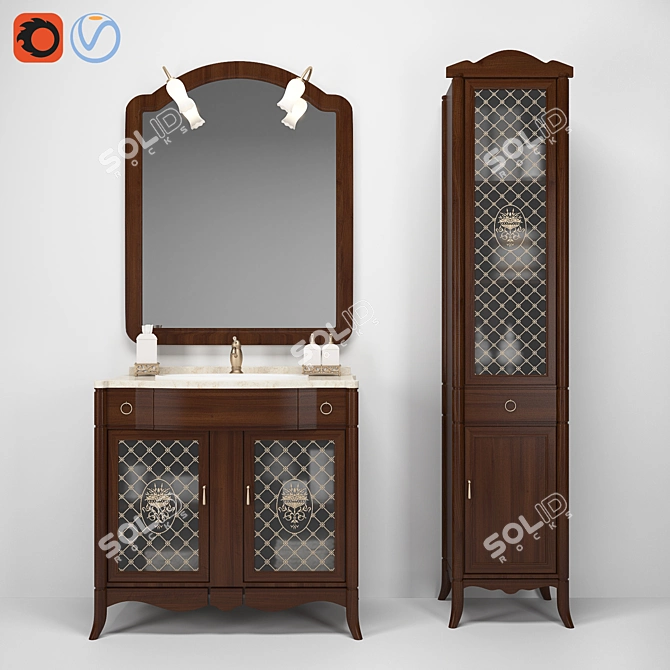 Opadiris Victoria: Elegant Bathroom Furniture 3D model image 1