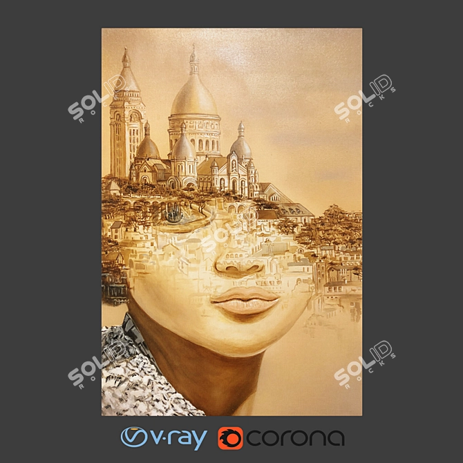 Parisian Dreams: Original Surrealistic Art 3D model image 1