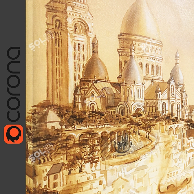 Parisian Dreams: Original Surrealistic Art 3D model image 3