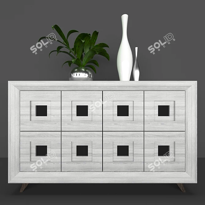 Modern Cube Dresser 3D model image 1