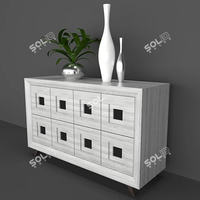 Modern Cube Dresser 3D model image 2