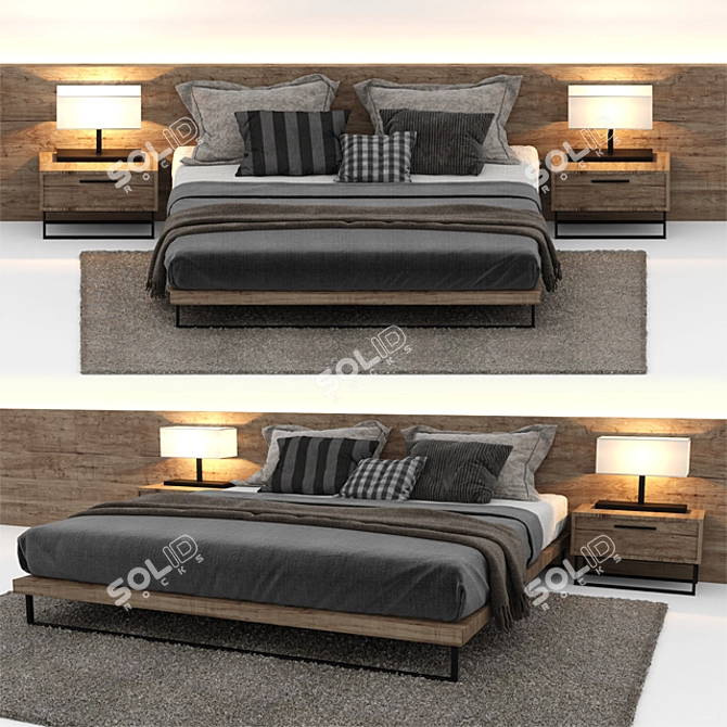 Elevate Your Sleep with Horizon Bed 3D model image 1