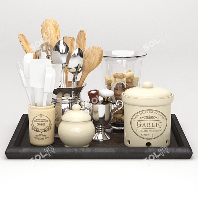 Title: Kitchen Decor Set: 3D Material Library 3D model image 1