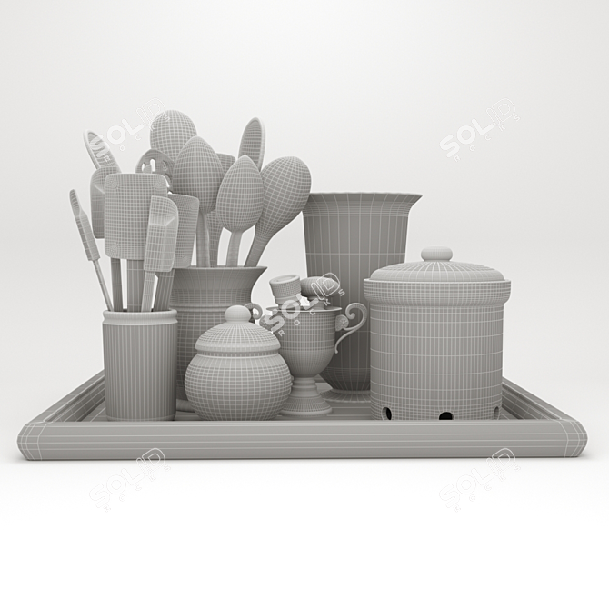 Title: Kitchen Decor Set: 3D Material Library 3D model image 2