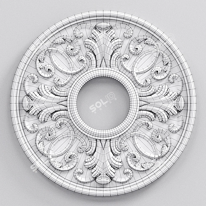 Elegant Ceiling Fretwork Design 3D model image 2
