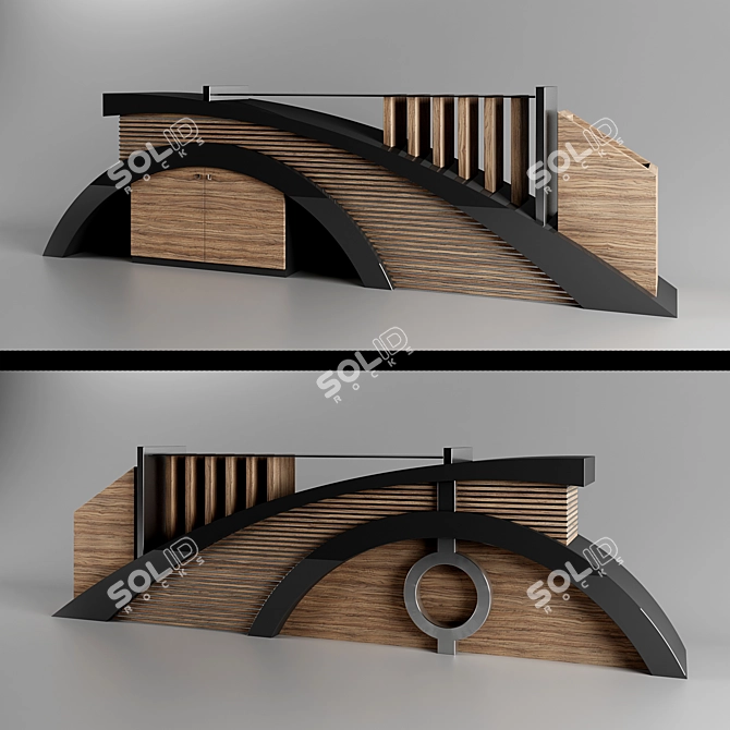 Sleek M2 Reception Desk 3D model image 1
