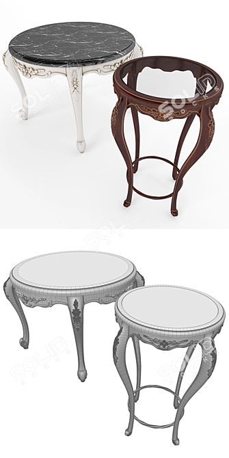 Venus Table Set - Elegant and Versatile 3D model image 3