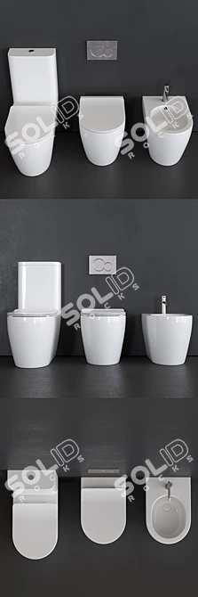 Scarabeo Moon Collection - Toilet, Bidet & Close-Coupled Set 3D model image 2