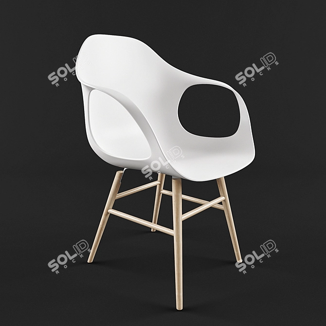Scandinavian Style Wooden Elephant Chair 3D model image 2