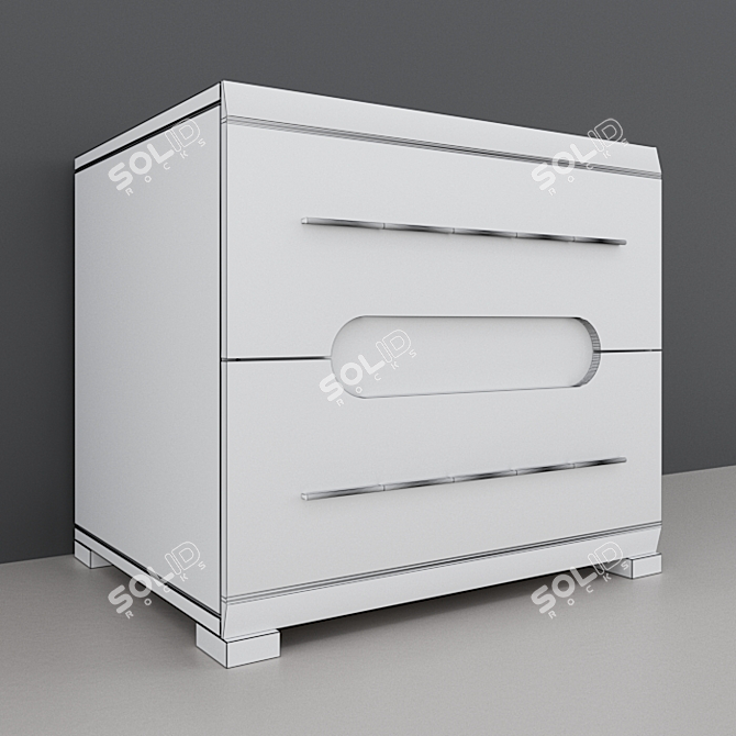 Bianco Nightstand: Sleek White Gloss & Sonoma Oak 3D model image 2