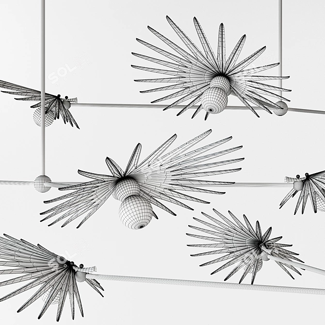 Inez Chandelier by Rosie Li Studio: A Stunning Illumination 3D model image 3