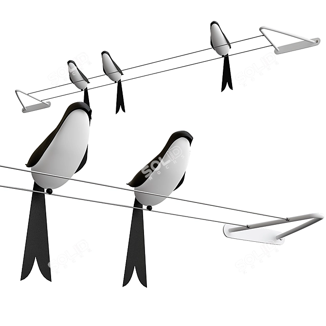 Elegant Flight: Martinelli Luce Le Rondini 3D model image 1