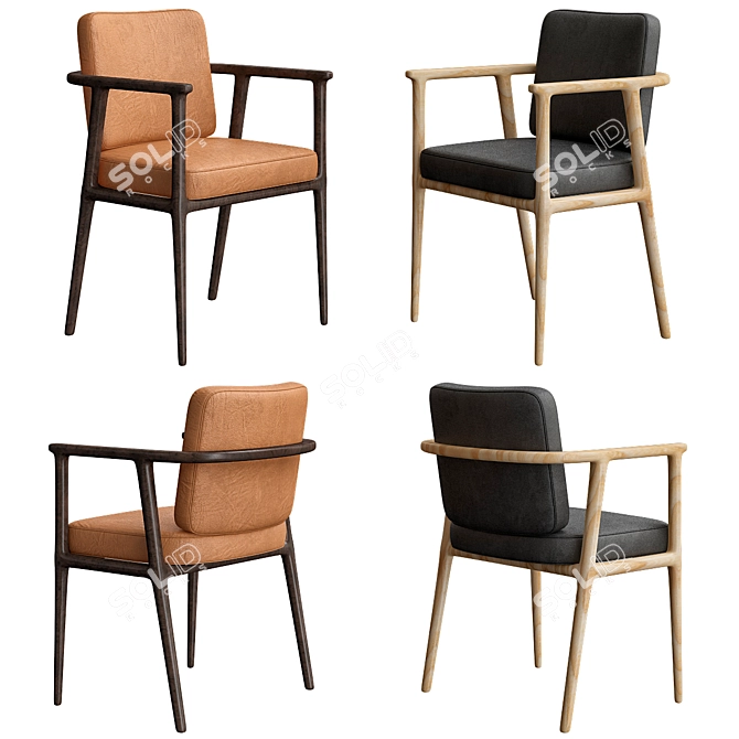Elegant Moooi Zio Chair: Comfort and Style 3D model image 1