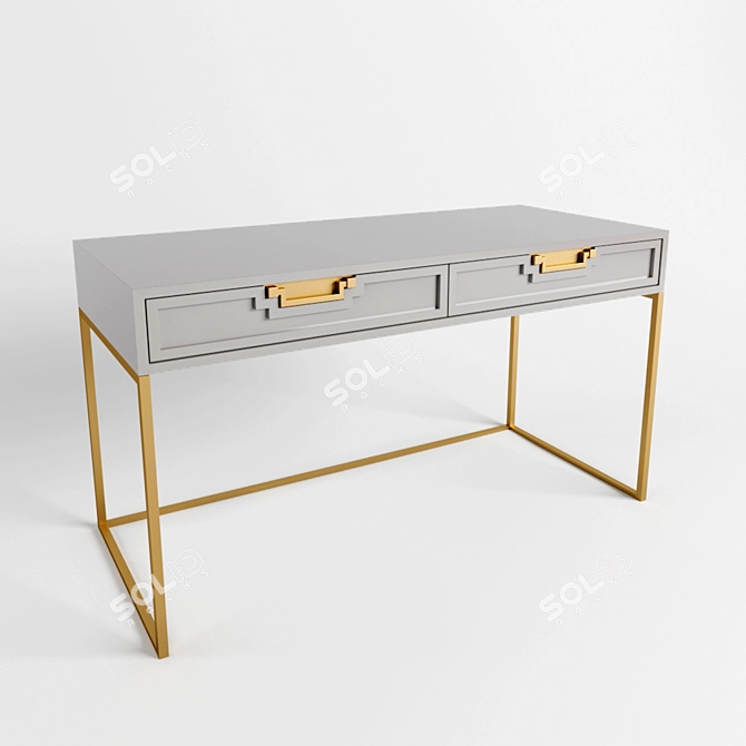 Majestic Brass Writing Desk 3D model image 1