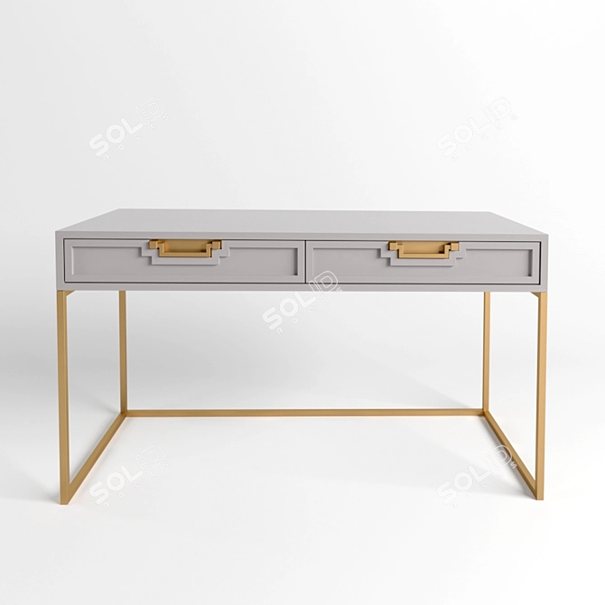 Majestic Brass Writing Desk 3D model image 2