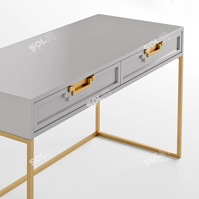 Majestic Brass Writing Desk 3D model image 3