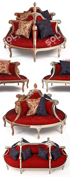 Elegant Tate Coversational Sofa 3D model image 2