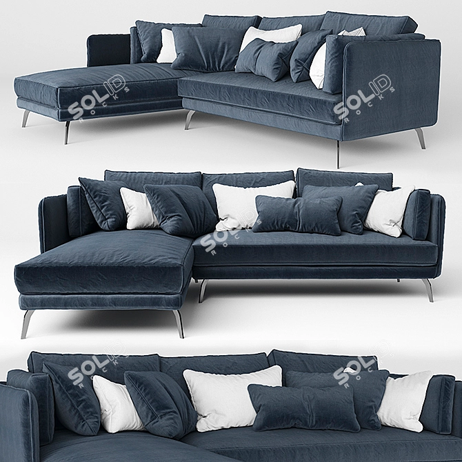 Elegant Milton Sofa Set 3D model image 1