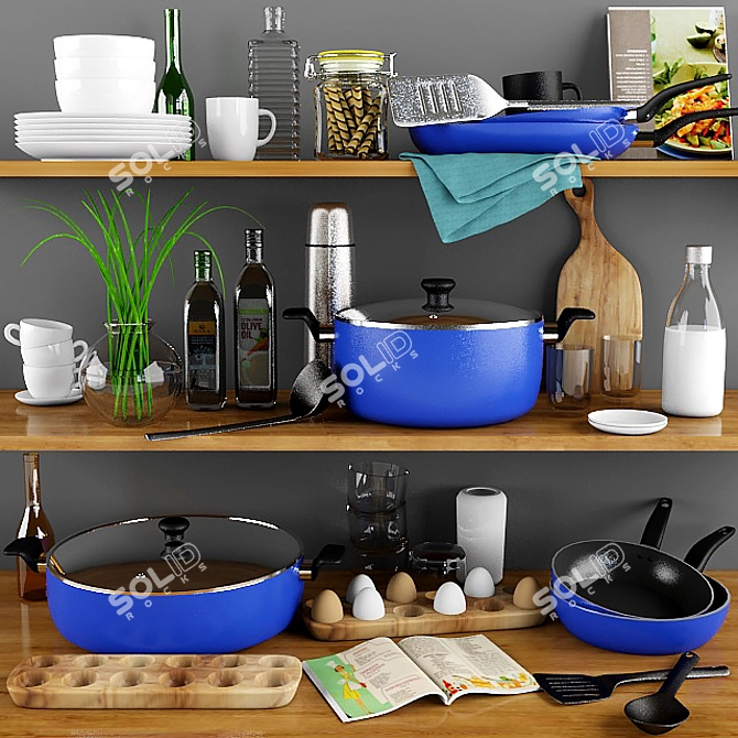 Complete Kitchen Accessory Set 3D model image 1