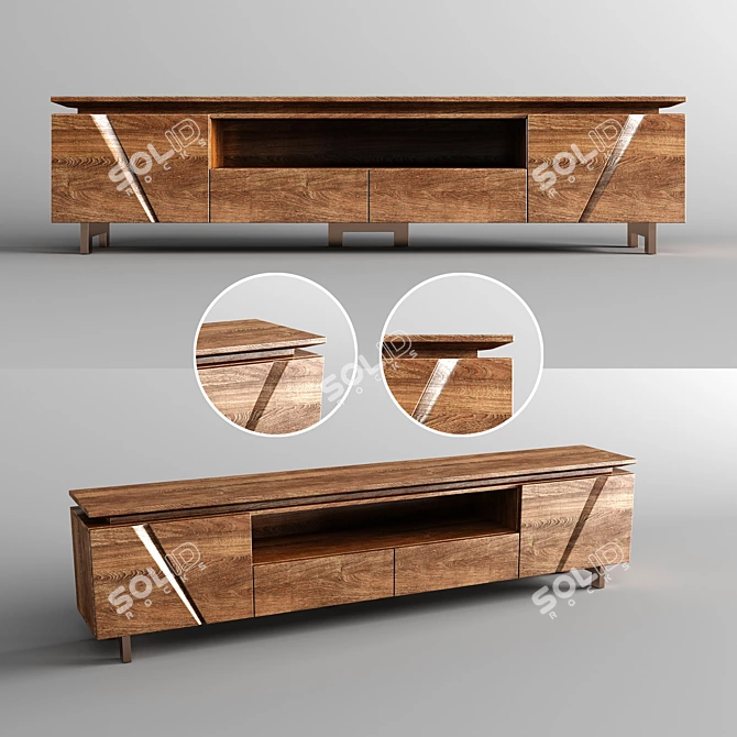 Modern TV Stand with Storage Drawers 3D model image 1