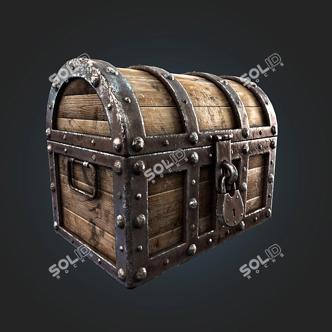 Antique Treasure Chest 3D model image 1