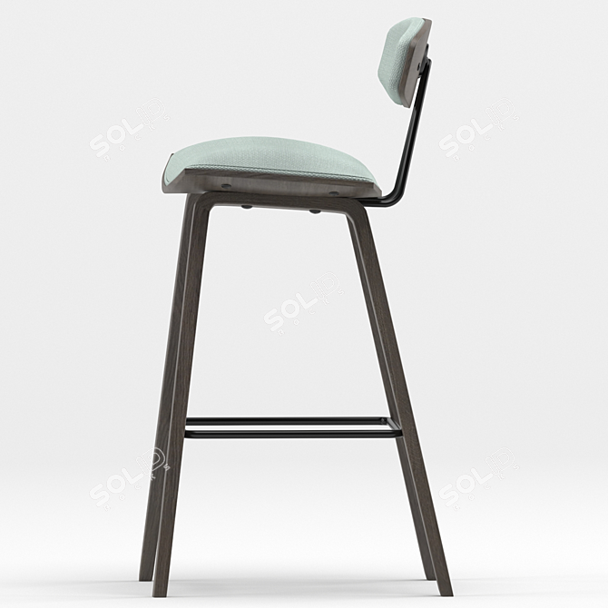 Elegant Denis Bar Chair 3D model image 2