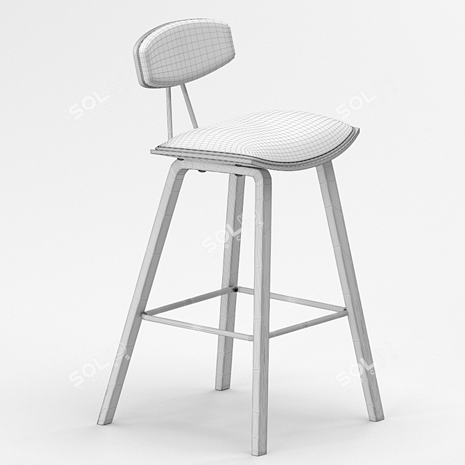 Elegant Denis Bar Chair 3D model image 3