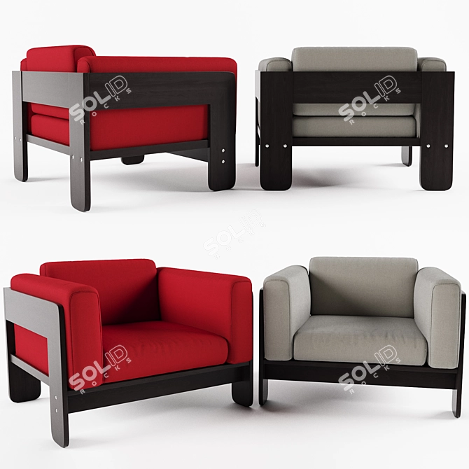 Bastiano Knoll Lounge Chair: Classic Elegance for Your Space 3D model image 1