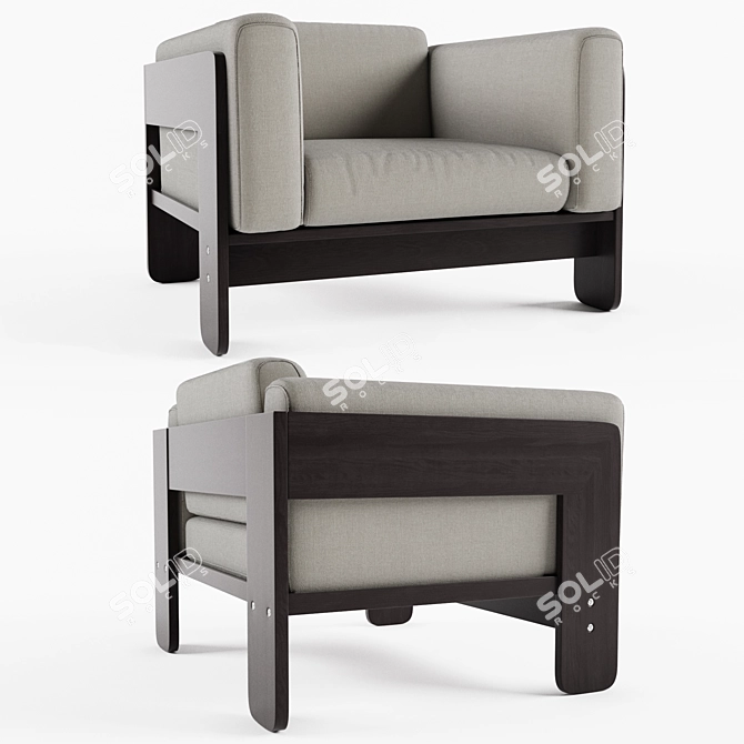 Bastiano Knoll Lounge Chair: Classic Elegance for Your Space 3D model image 2