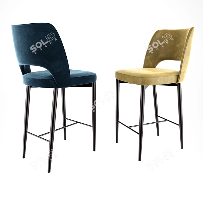 Modern Bar Stool Set | 3dsmax OBJ 3D model image 2