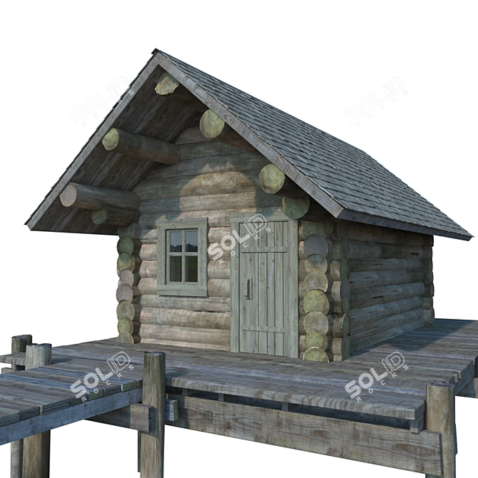 Dockside Log Home 3D model image 2