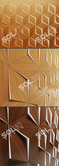 Illuminated Wood Wall Panel 3D model image 2