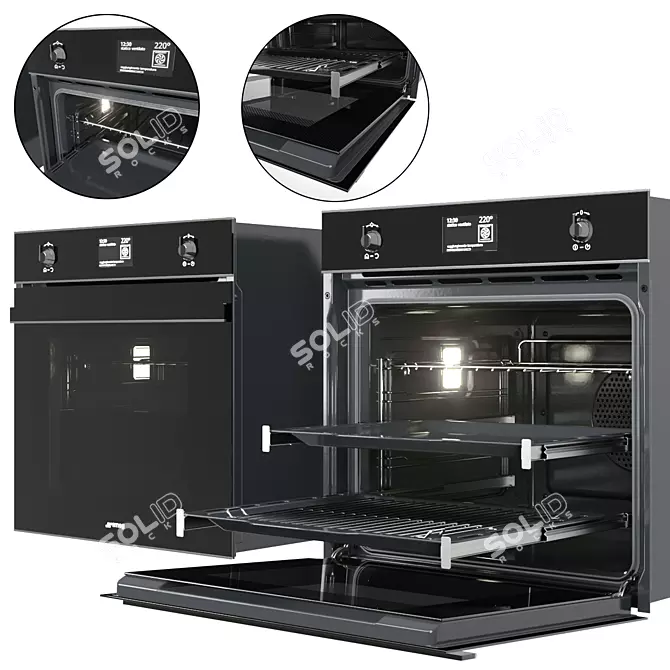 SMEG SF6603NXE: High-Quality 3D Oven 3D model image 1