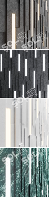 LuxStone Wall Stripes 3D model image 2